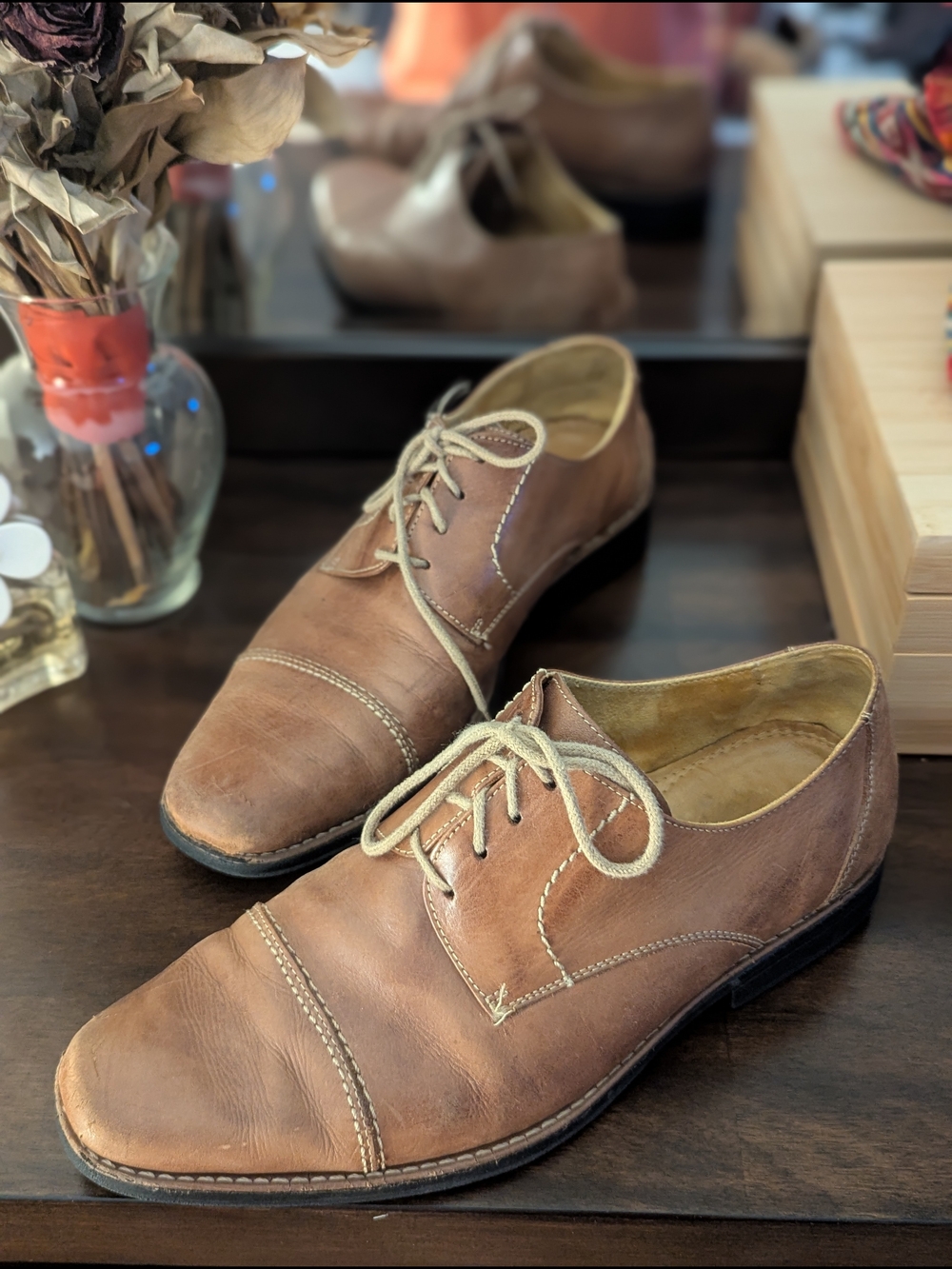 Sandro Moscoloni Bryan Men's 12 EEE Brown Leather Cap Toe Derby Shoes Brazil